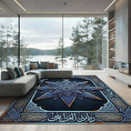 Azure Eight Pointed Geometric Star Rug