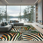 Bold Zebra Stripe Earthy Forest Rug