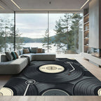 Retro Vinyl Record Musical Composition Rug