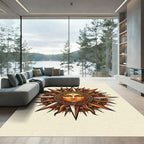 Golden Sun Celestial Radiance Art Rug