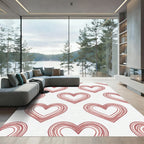 Rosy Dotted Heart Arrangement Rug