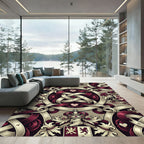 Majestic Crimson Heart Knot Court Rug