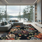 Ornate Floral Tapestry Rose Garland Rug
