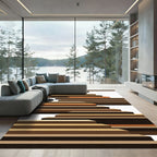 Brown Gradient Stacked Steps Rug
