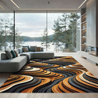 Earthy Terracotta Abstract Canyon Layers Rug