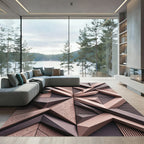 Textured Geometric Panels Rug
