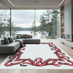 Pink Flamingo Column Border Rug