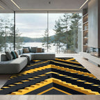 Illusionary Yellow Escher Stairs Rug