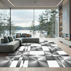 Metallic Circular Mosaic Composition Rug
