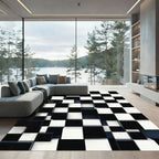 Modern Monochrome Geometric Three Dimensional Cube Rug