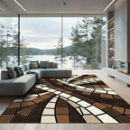 Earthy Tones Abstract Mosaic Rug