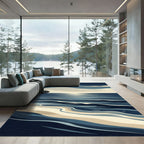 Serene Blue Ocean Waves Landscape Rug