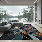 Modern Geometric Shattered Glass Rug