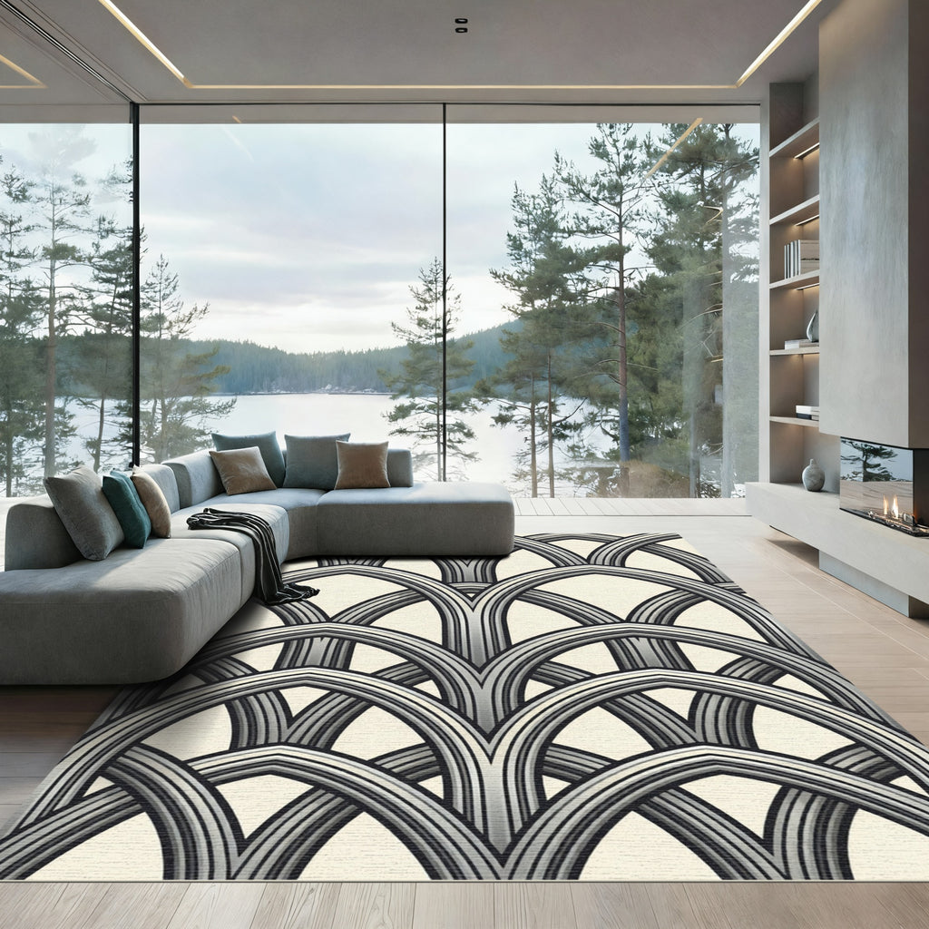 Art Deco Gray Archway Links Rug