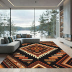 Earthy Southwest Diamond Terracotta Geometric Rug