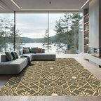 Golden Medallion Arabesque Lace Rug