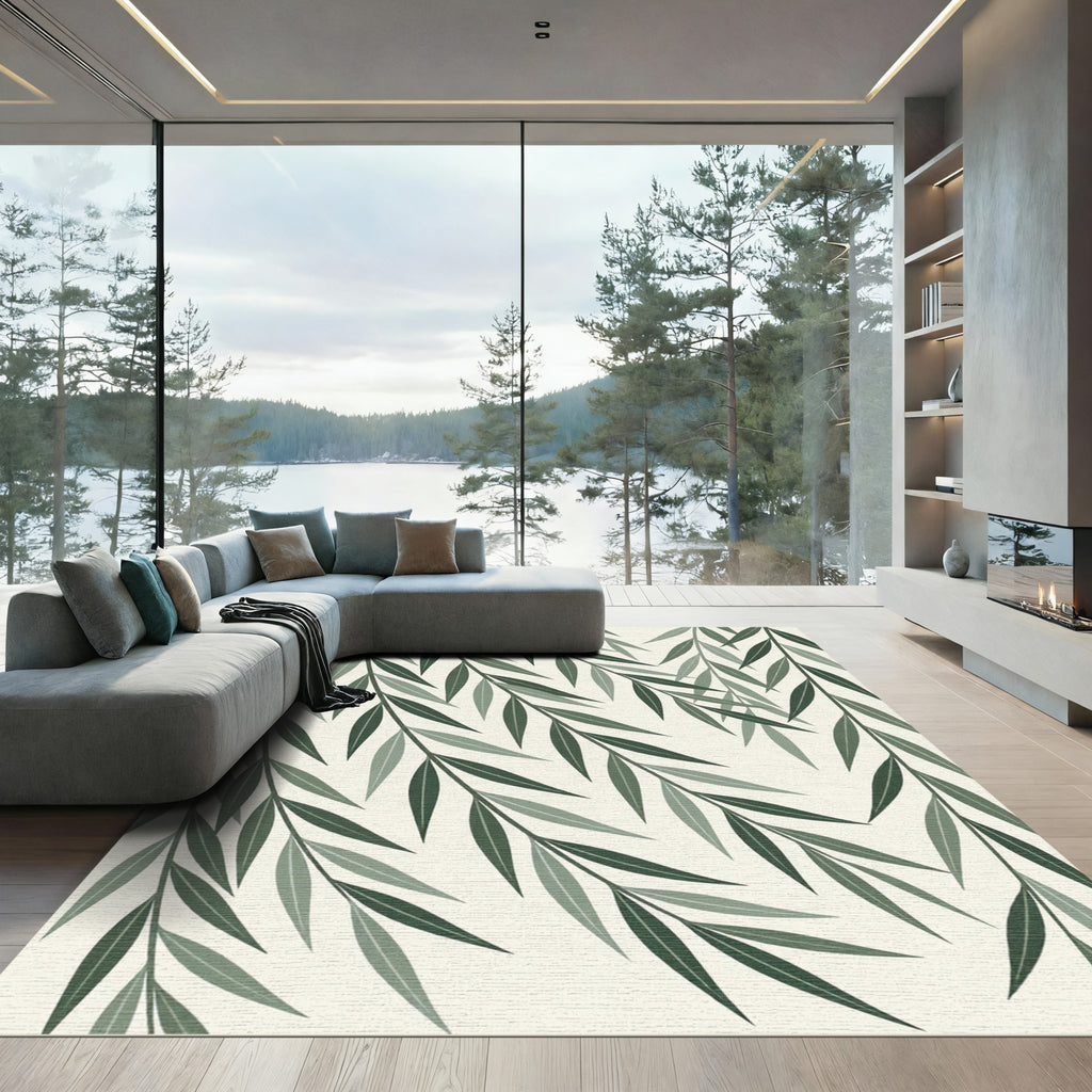 Sage Willow Botanical Foliage Wall Covering Rug