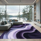 Liquid Violet Abstract Swirl Rug