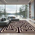 Deep Burgundy Maze Geometric Rug