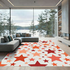 Orange Red Star Cluster Rug