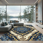 Azure Golden Chinoiserie Bloom Rug