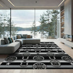 Western Wagon Wheel Horseshoe Star Rug