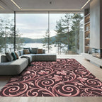 Rose Gold Vine Leaf Scroll Rug