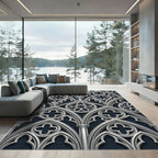 Silver Gothic Arch Window Rug
