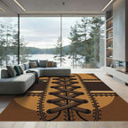 Vintage Brown Laced Football Texture Rug