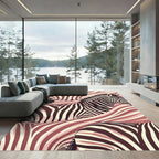 Muted Zebra Stripes Abstract Landscape Rug