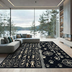 Ancient Hieroglyphs and Compass Trails Rug