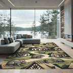 Whimsical Earthy Meadow Mouse Countryside Rug