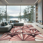 Blush Geometric Fan Petal Art Rug