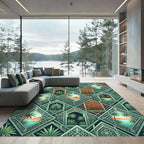 Emerald Oasis Diamond Arch Foliage Rug