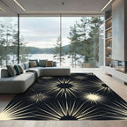 Dark Starburst Rays Rug