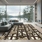 Cream Rose Garden Trellis Lattice Rug