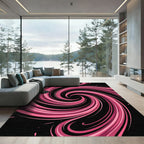 Vibrant Pink Swirling Galaxy Vortex Rug