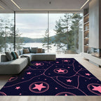 Pink Star Constellation Nebula Rug