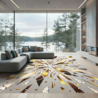 Golden Exploding Fragments Geometric Rug