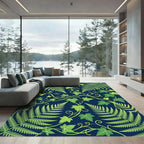Lush Green Tropical Foliage Ferns Rug