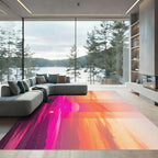 Vibrant Sunset Gradient Abstract Horizon Rug