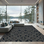 Ancestral Geometric Diamond Black Rug