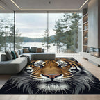 Majestic Golden Tiger Portrait Rug