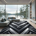 Silver Metallic Arrow Array Rug