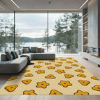 Whimsical Golden Star and Triangle Rug