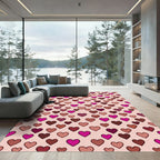 Sweet Cherry Red Hearts Scattered Rug
