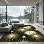 Midcentury Olive Starburst Celestial Rug