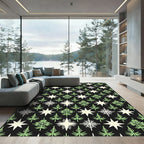 Festive Green Star Tree Collage Rug