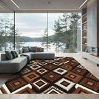 Brown Diamond Tribal Texture Rug