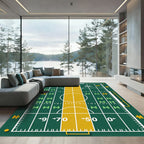 Athletic Green Gold Stadium Grid Rug